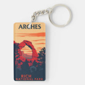 Iconische Delicate Arch Moab Utah Souvenir Sleutelhanger (achterkant)
