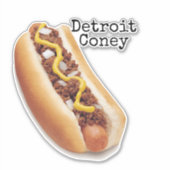 Iconische Detroit Coney Dog Sticker (Voorkant)