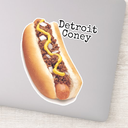 Iconische Detroit Coney Dog Sticker (Detail)