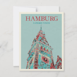 Iconische Duitse architectuur Hamburg City Hall To Briefkaart