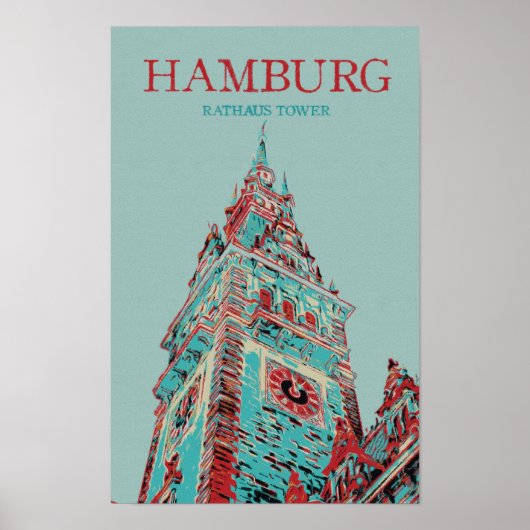 Iconische Duitse architectuur Hamburg City Hall To Poster (Voorkant)