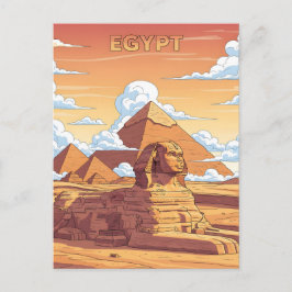 Iconische Egyptische piramides en sfinx Briefkaart