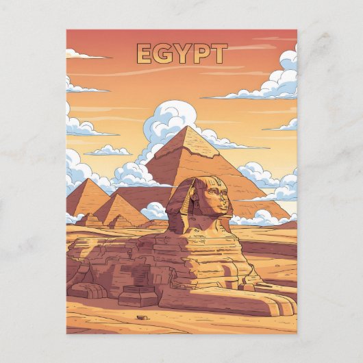 Iconische Egyptische piramides en sfinx Briefkaart (Voorkant)