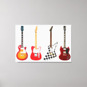 ICONISCHE ELEKTRISCHE GITAREN 32x48 Canvas Afdruk (Voorkant)