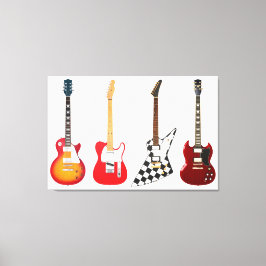 ICONISCHE ELEKTRISCHE GITAREN 32x48 Canvas Afdruk