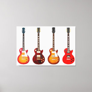 ICONISCHE ELEKTRISCHE GITAREN 32x48 Canvas Afdruk