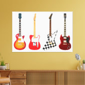 ICONISCHE ELEKTRISCHE GITAREN 40x60 Canvas Afdruk (Insitu (Woonkamer))