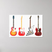ICONISCHE ELEKTRISCHE GITAREN 40x60 Canvas Afdruk (Voorkant)