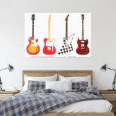 ICONISCHE ELEKTRISCHE GITAREN 40x60 Canvas Afdruk (Insitu (Slaapkamer))