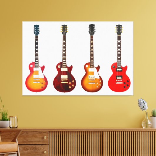 ICONISCHE ELEKTRISCHE GITAREN 40x60 Canvas Afdruk (Insitu (Woonkamer))