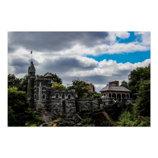 Iconische foto van Belvedere Castle in NYC Perfect Poster (Voorkant)