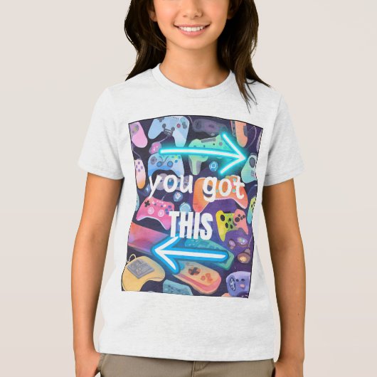 Iconische gamecontrollers Tri-Blend shirt (Voorkant)