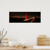 Iconische Golden Gate Bridge 's nachts Poster (Keuken)