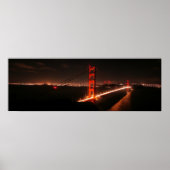 Iconische Golden Gate Bridge 's nachts Poster (Voorkant)