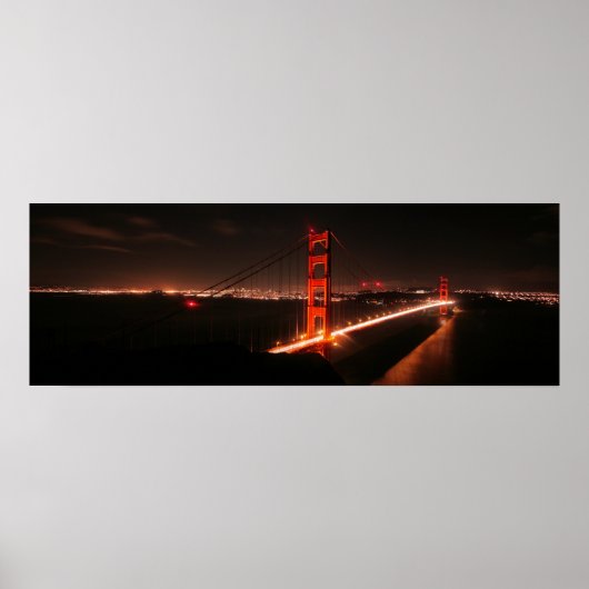 Iconische Golden Gate Bridge 's nachts Poster (Voorkant)
