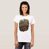 Iconische Gouden BOSTON T-shirt (Voorkant volledig)