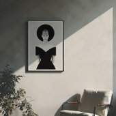 Iconische Halo: Chic zwart Pet monochroom portret Poster