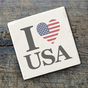 Iconische "I ❤️ USA" stenen Onderzetter