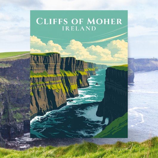 Iconische Ierse Landmark Cliffs of Moher Ireland Briefkaart