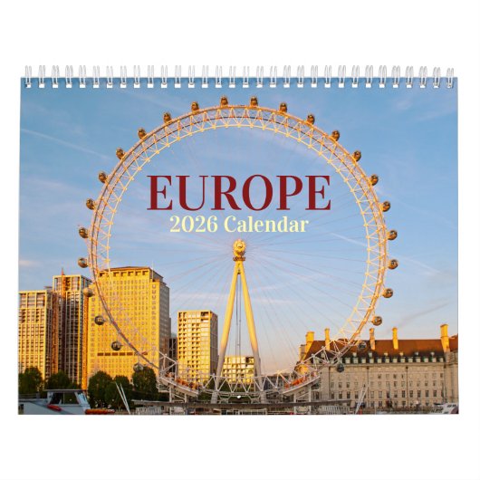 Iconische kalender voor Europa 2026 (Hoes)