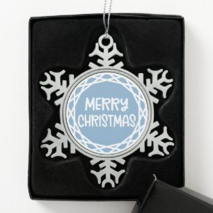 Iconische Kerst Sneeuwvlok Patroon Ornament Pewter