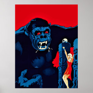 Iconische King Kong Reuzen Aap Monster Film Poster
