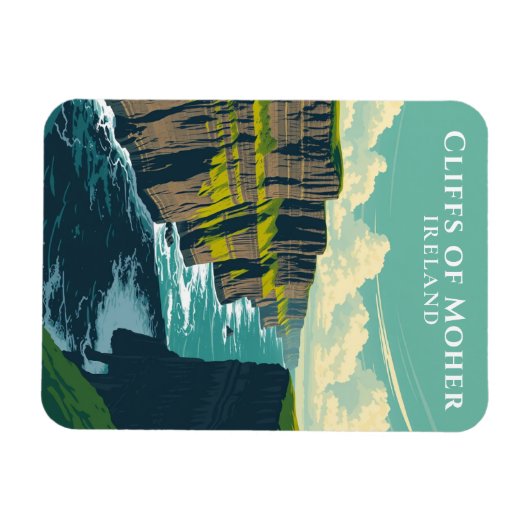 Iconische kliffen van Moher Ireland Landmark Souve Magneet (Horizontaal)