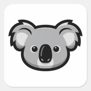 Iconische Koala – Illustratie van een minimaal cut Vierkante Sticker