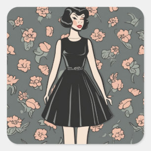 Iconische LBD Sticker -  Little Black Dress Art