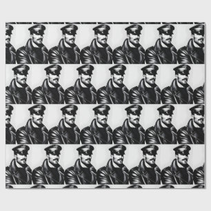 Iconische LGBTQ Gay Leather Daddy Wrapping Paper Cadeaupapier