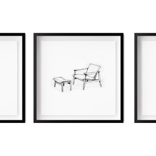 Iconische  Lounge Chair Sketch Poster