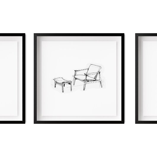 Iconische  Lounge Chair Sketch Poster
