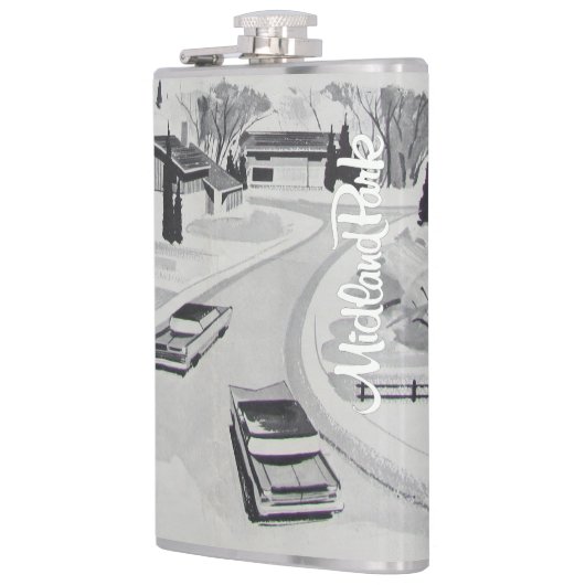 Iconische Maatkolf van 60s midden eeuw Heupfles (Links)