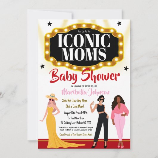 Iconische moeders Baby shower uitnodiging (Voorkant)