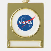 Iconische NASA Banner Ornament (Gold Tone) Verguld Banner Ornament (Voorkant)