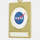 Iconische NASA Banner Ornament (Gold Tone) Verguld Banner Ornament (Links)