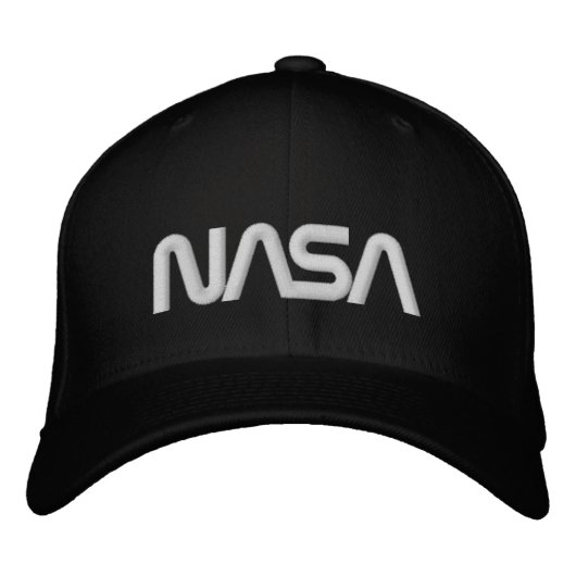 Iconische NASA Circa Eclipse Black Wool Geborduurde Pet (Voorkant)