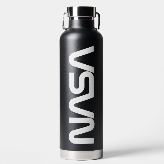 Iconische NASA Circa Eclipse Zwart Geïsoleerd Waterfles (Voorkant)