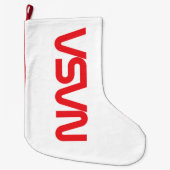 Iconische NASA Circa Holiday Stocking (Rocket Whit Grote Kerstsok (Voorkant)
