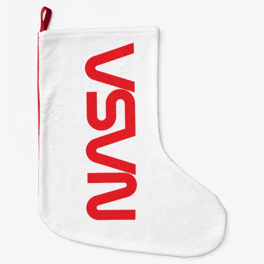 Iconische NASA Circa Holiday Stocking (Rocket Whit Grote Kerstsok (Voorkant)