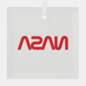 Iconische NASA Circa Rocket White Glass Vakantie Glas Ornament (Achterkant)