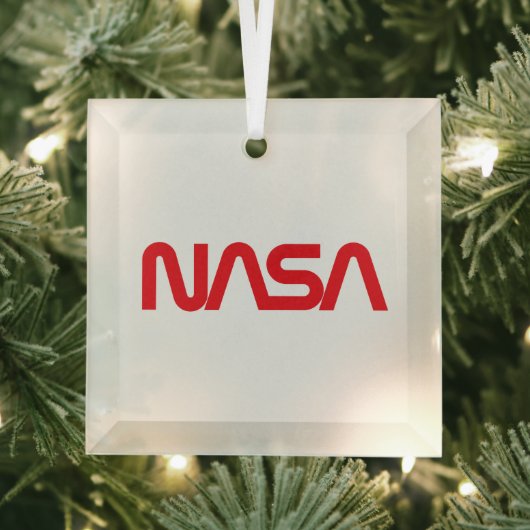 Iconische NASA Circa Rocket White Glass Vakantie Glas Ornament (Insitu)