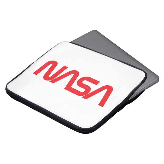Iconische NASA Circa Rocket White Laptop Sleeve (Voorkant top)