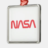 Iconische NASA Circa Square Ornament (Rocket White (Links)