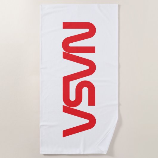 Iconische NASA Circa Strandlaken (Rocket White) (Voorkant)