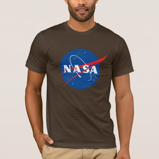 Iconische NASA Fitted Cotton T-Shirt (Earth Brown) (Voorkant)