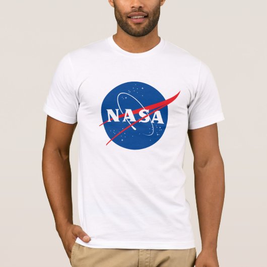 Iconische NASA Fitted Cotton T-shirt (Rocket White (Voorkant)
