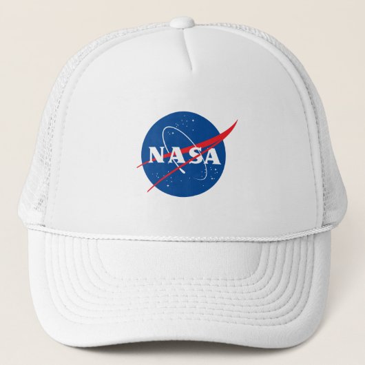 Iconische NASA honkbalhoed (Rocket White) Trucker Pet (Voorkant)