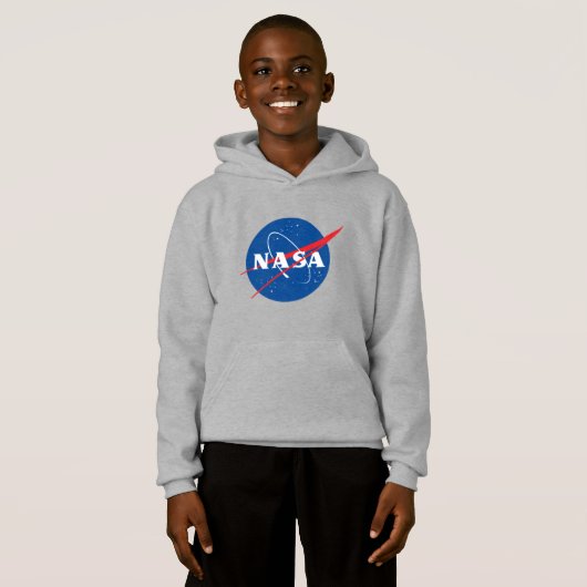 Iconische NASA Kinder’ Moon Grey Hoodie (XS-XL) (Voorkant volledig)