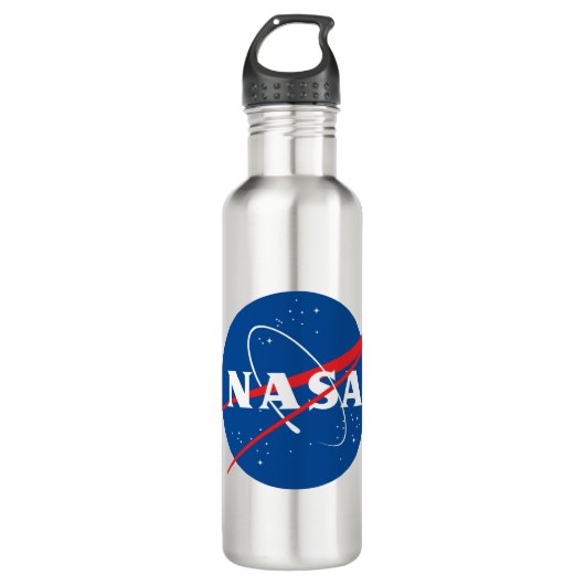 Iconische NASA Mercury Grey 24 oz Waterfles (Voorkant)